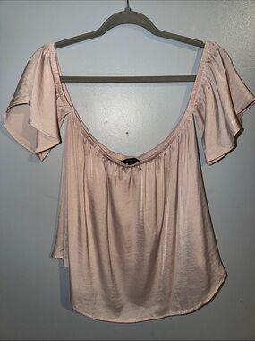 Pale Rose Top with off the shoulder sleeves